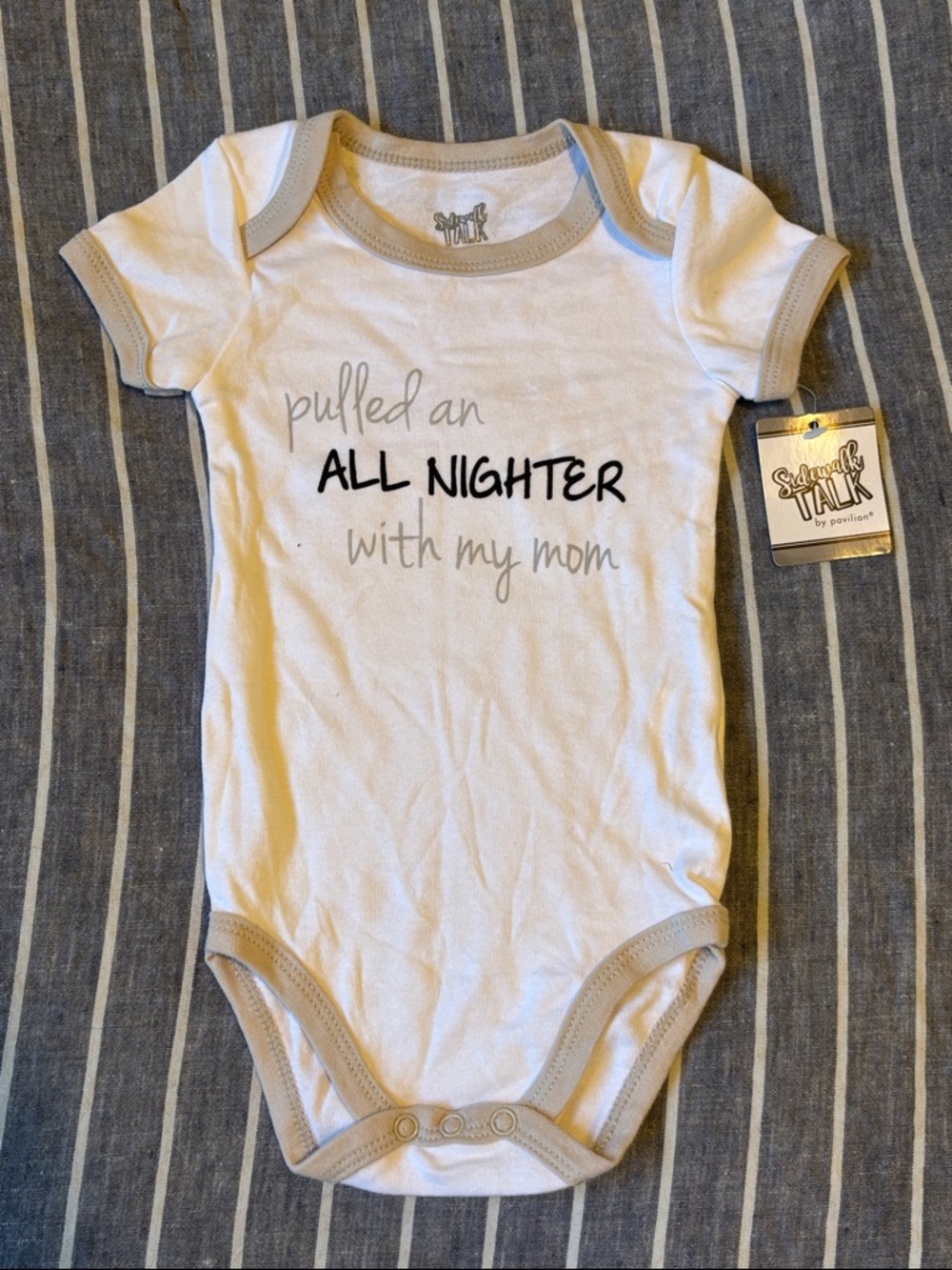 Cute White Short Sleeve Onesie Size 6-12 Months NWT